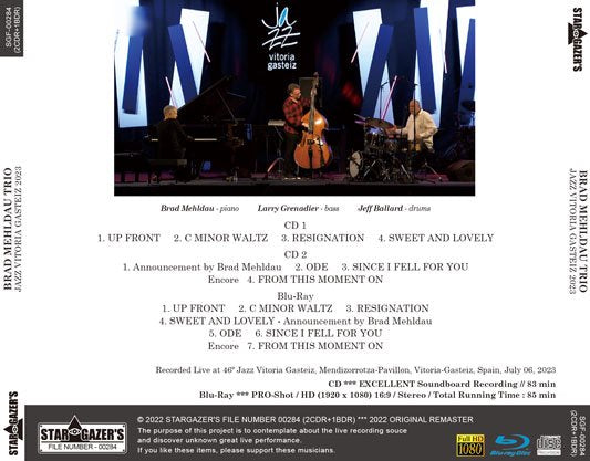 BRAD MEHLDAU TRIO / JAZZ VITORIA GASTEIZ 2023 (2CDR+1BDR)