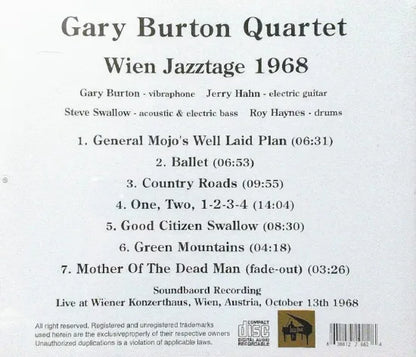 GARY BURTON QUARTET / Wien Jazztage 1968 SOUNDBOARD (1CDR)