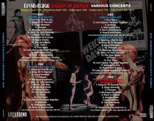 DAVID BOWIE / ZIGGY IN JAPAN 1973 NAGOYA HIROSHIMA KOBE OSAKA + TOKYO VARIOUS CONCERTS (4CD)