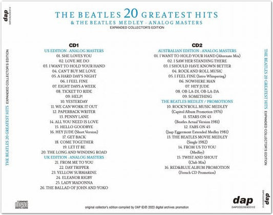 THE BEATLES / 20 GREATEST HITS & THE BEATLES MEDLEY ANALOG MASTERS (2CD)