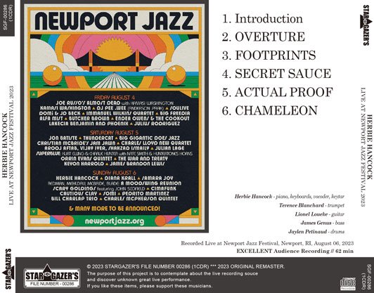 HERBIE HANCOCK / LIVE AT NEWPORT JAZZ FESTIVAL 2023 (1CDR)