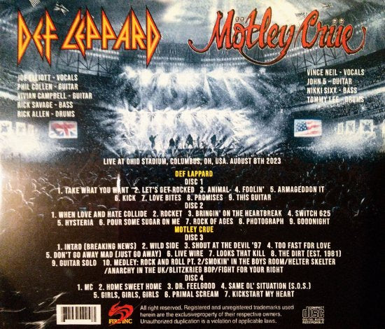 Def Leppard ＆ Motley Crue / OHIO STADIUM 2023 (4CDR)