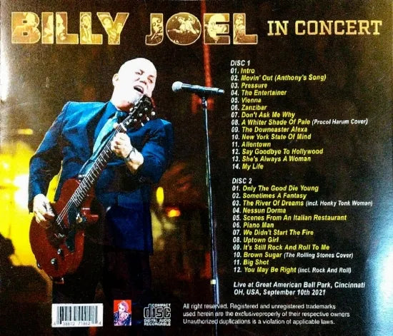 BILLY JOEL / IN CONCERT AT GREAT AMERICAN BALL PARK 2021 (2CDR)