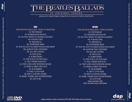 THE BEATLES / THE BEATLES BALLADS 20 ORIGINAL TRACKS ANALOG MASTERS (1CD+1DVD)