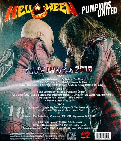HELLOWEEN PUMPKINS UNITED / LIVE IN USA 2018 (3CDR)