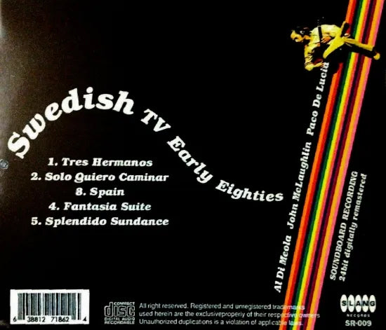 Al Di Meola, John McLaughlin, Paco De Lucia / Swedish TV Early Fighties 24bit digitally remastered Soundboard (1CDR)