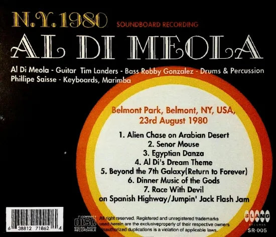 Al Di Meola / NY 1980 Caja de resonancia (1CDR)