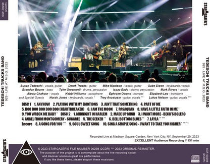 TEDESCHI TRUCKS BAND / 929 LIVE AT M.S.G. 2023 (2CDR)