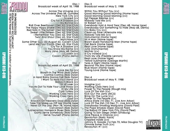 JOHN LENNON / LOST LENNON TAPES EPISODE 013-016 (4CDR)