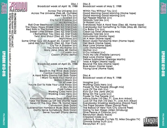 JOHN LENNON / LOST LENNON TAPES EPISODE 013-016 (4CDR)