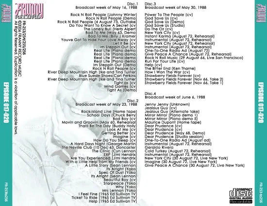 JOHN LENNON / LOST LENNON TAPES EPISODE 017-020 (4CDR)