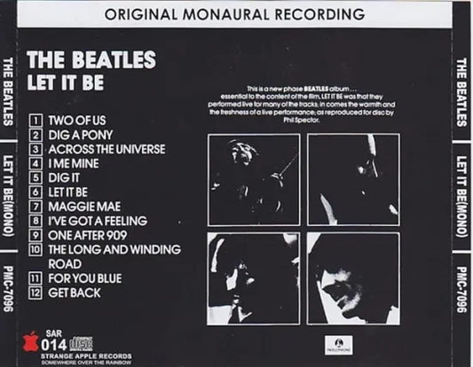 THE BEATLES / LET IT BE (MONO) (1CD)