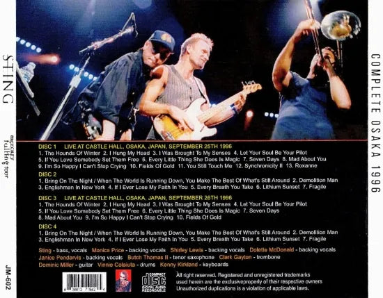 STING / COMPLETE OSAKA 1996 (4CDR)