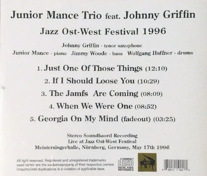 Junior Mance Trio con Johnny Griffin / Festival de Jazz Ost-West 1996, SONIDO ESTÉREO (1 CD)
