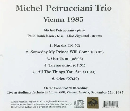 Michel Petrucciani Trio / Viena 1985 ESTÉREO SOUNDBOARD (1 CDR)