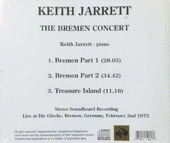 KEITH JARRETT / THE BREMEN CONCERT (1CDR)