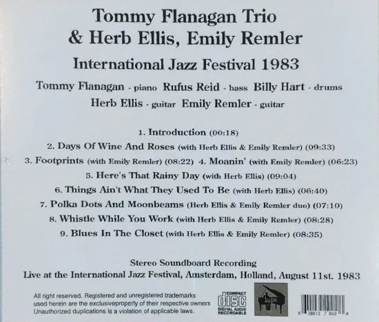 Tommy Flanagan Trio y Herb Ellis, Emily Remler / Festival Internacional de Jazz 1983 CAJA DE SONIDO ESTÉREO (1 CD)
