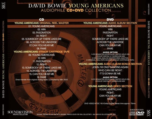 DAVID BOWIE / YOUNG AMERICANS AUDIOPHILE CD/DVD COLLECTION (1CD+1DVD)