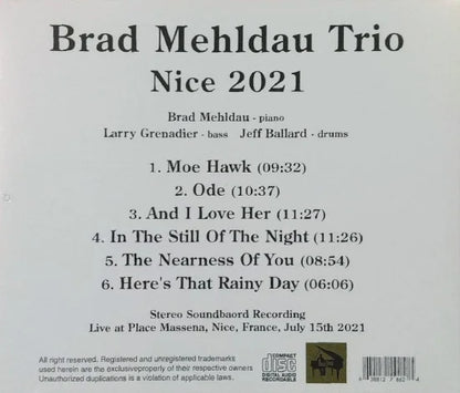 Brad Mehldau Trio / Nice 2021 STEREO SOUNDBOARD (1CDR)