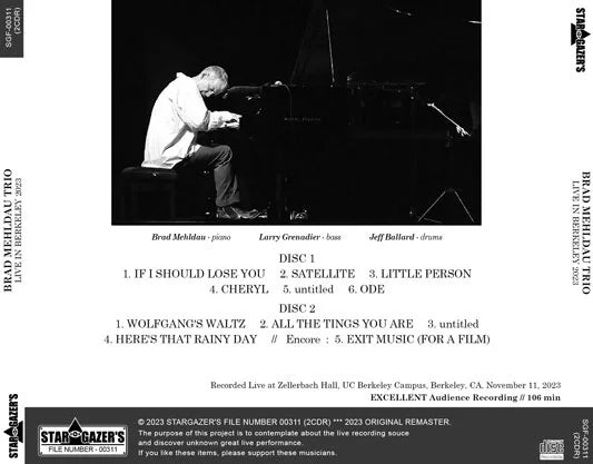 BRAD MEHLDAU TRIO / LIVE IN BERKELEY 2023 (2CDR)