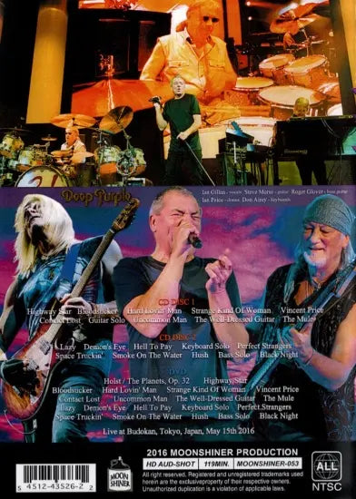 DEEP PURPLE / GIRA POR JAPÓN 2016 EN EL BUDOKAN (1 DVD + 2 CD)