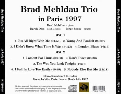Brad Mehldau Trio / in Paris 1997 SOUNDBOARD (2CDR)