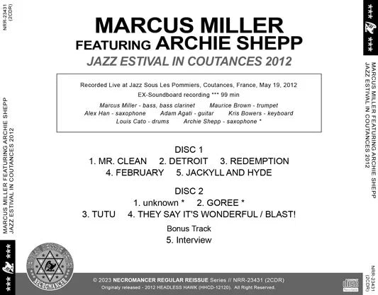 MARCUS MILLER FEATURING ARCHIE SHEPP / JAZZ ESTIVAL IN COUTANCES 2012 (2CDR)