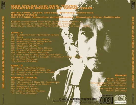 BOB DYLAN with NEIL YOUNG / STARTING MOUNTH OF GREAT TOUR (2CDR)