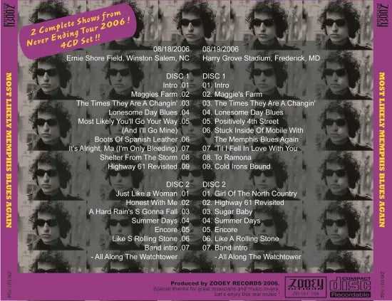 BOB DYLAN / MOST LIKELY MEMPHIS BLUES AGAIN (4CDR)