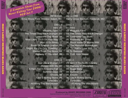 BOB DYLAN / MOST LIKELY MEMPHIS BLUES AGAIN (4CDR)