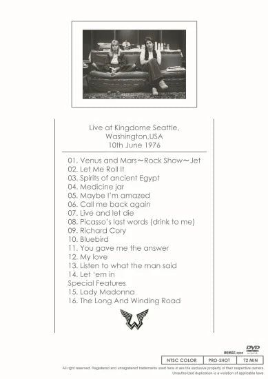 PAUL McCARTNEY & WINGS / WINGS OVER SEATTLE + DEFINITIVE VERSION (1DVDR)