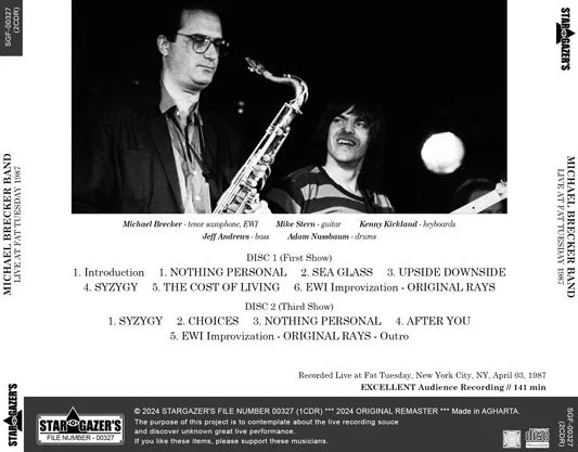 MICHAEL BRECKER BAND / LIVE AT FAT TUESDAY 1987 (2CDR)
