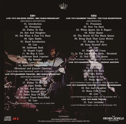 QUEEN / LIVE Masterstroke ARCHIVE 1973/1974 NEW REMIX AI RESTORATION (2CD)
