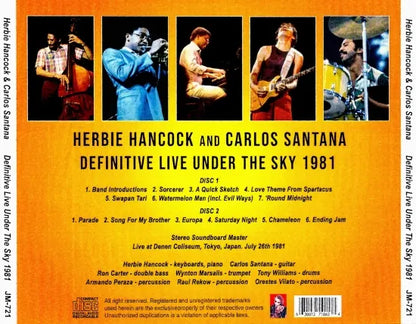 Herbie Hancock & Carlos Santana / Definitive Live Under The Sky 1981 STEREO SOUNDBOARD (2CDR)