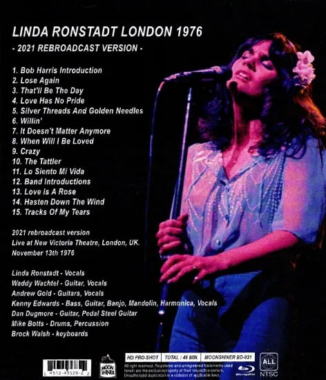 LINDA RONSTADT / LONDON 1976 2021 REBROADCAST VERSION PRO-SHOT (1BDR)
