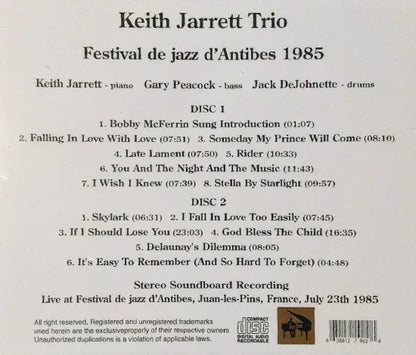 Keith Jarrett Trio / Festival de jazz d'Antibes 1985 STEREO SOUNDBOARD (2CDR)