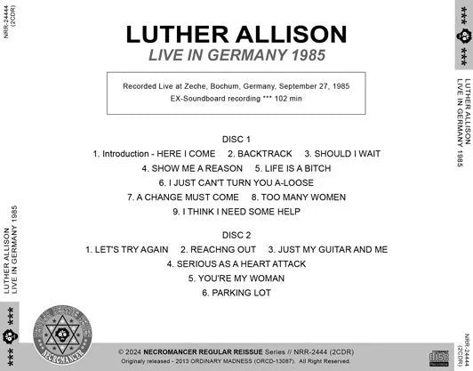 LUTHER ALLISON / LIVE IN GERMANY 1985 SOUNDBOARD (2CDR)