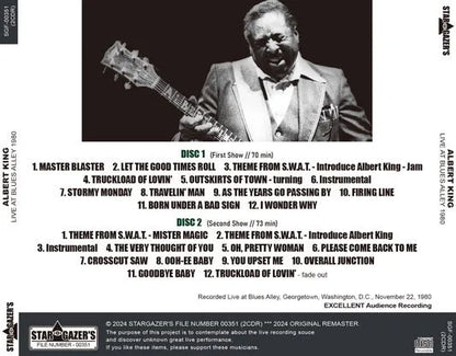 ALBERT KING / LIVE AT BLUES ALLEY 1980 (2CDR)