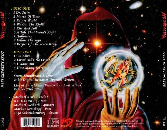 HELLOWEEN / LOST KEEPERS LIVE UPGRADE VERSION STEREO SOUNDBOARD (2CDR)