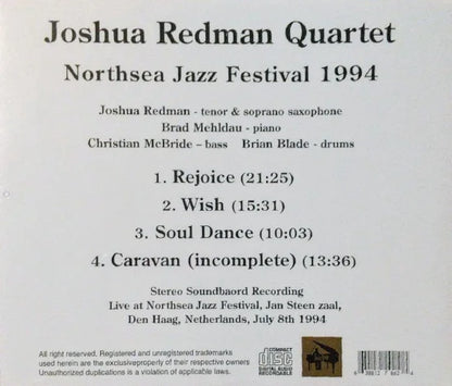 Cuarteto Joshua Redman / Festival de Jazz de Northsea 1994 SONIDO ESTÉREO (2 CD)