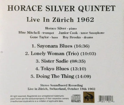 Horace Silver Quintet / En vivo en Zúrich 1962 CAJA DE SONIDO (1 CD)
