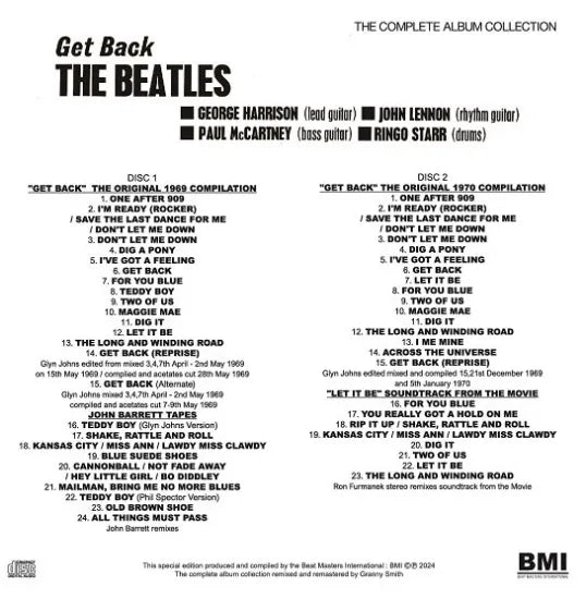 THE BEATLES / GET BACK THE COMPLETE ALBUM COLLECTION (3CD)