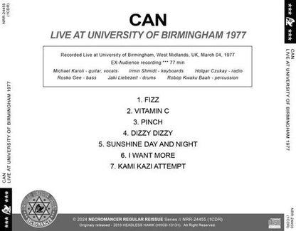CAN / LIVE AT UNIVERSITY OF BIRMINGHAM 1977 (1CDR)