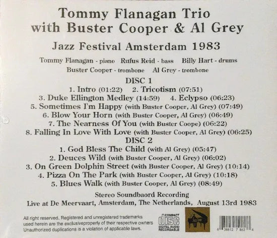 Trío Tommy Flanagan con Buster Cooper y Al Grey / Festival de Jazz de Ámsterdam 1983 SONIDO ESTÉREO (2 CD)