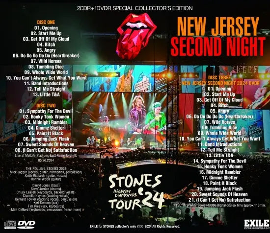 THE ROLLING STONES / NEW JERSEY SECOND NIGHT HACKNEY DIAMONDS TOUR 2024 (2CDR+1CDR)