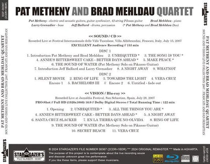 PAT METHENY Y BRAD MEHLDAU QUARTET / COLECCIÓN EN VIVO 2007 FRASCATI Y SAN SEBASTIAN (2CDR+1BDR)