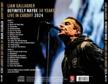 LIAM GALLAGHER / DEFINITIVAMENTE TAL VEZ 30 AÑOS EN DIRECTO EN CARDIFF 2024 (2CDR)