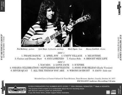 GRUPPO PAT METHENY / VIVENTE A QUEBEC 771030 (2CDR)
