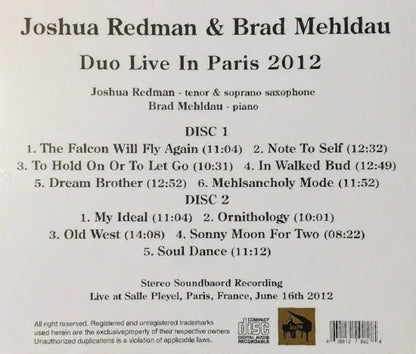 Dúo Joshua Redman y Brad Mehldau / En vivo en París 2012 SONIDO ESTÉREO (2 CD)