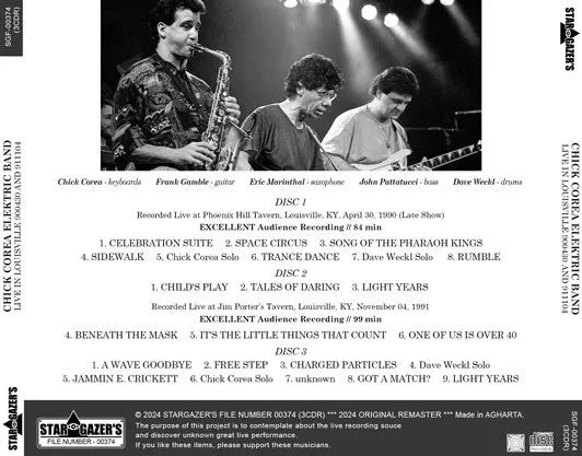 CHICK COREA ELEKTRIC BAND / LIVE IN LOUISVILLE 900430 AND 911104 (3CDR)